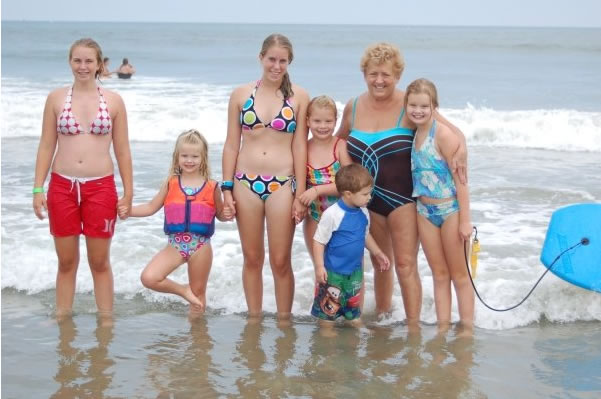 Me, my sister, cousins and grandmother at Virginia Beach.