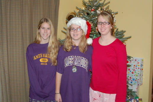 Me and my sisters on christmas morning at our house.