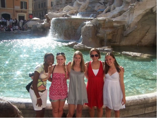 Me and my teammates at the Trevi Fountain in Rome.